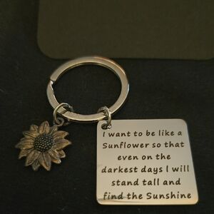 Sunflower Inspirational Keychain
